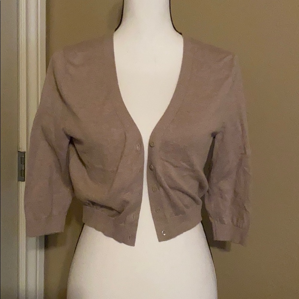 Tan Cropped Cardigan